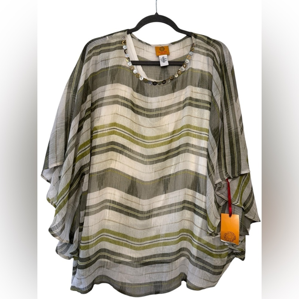Ruby Rd Sheer Poncho Style Top with Tank